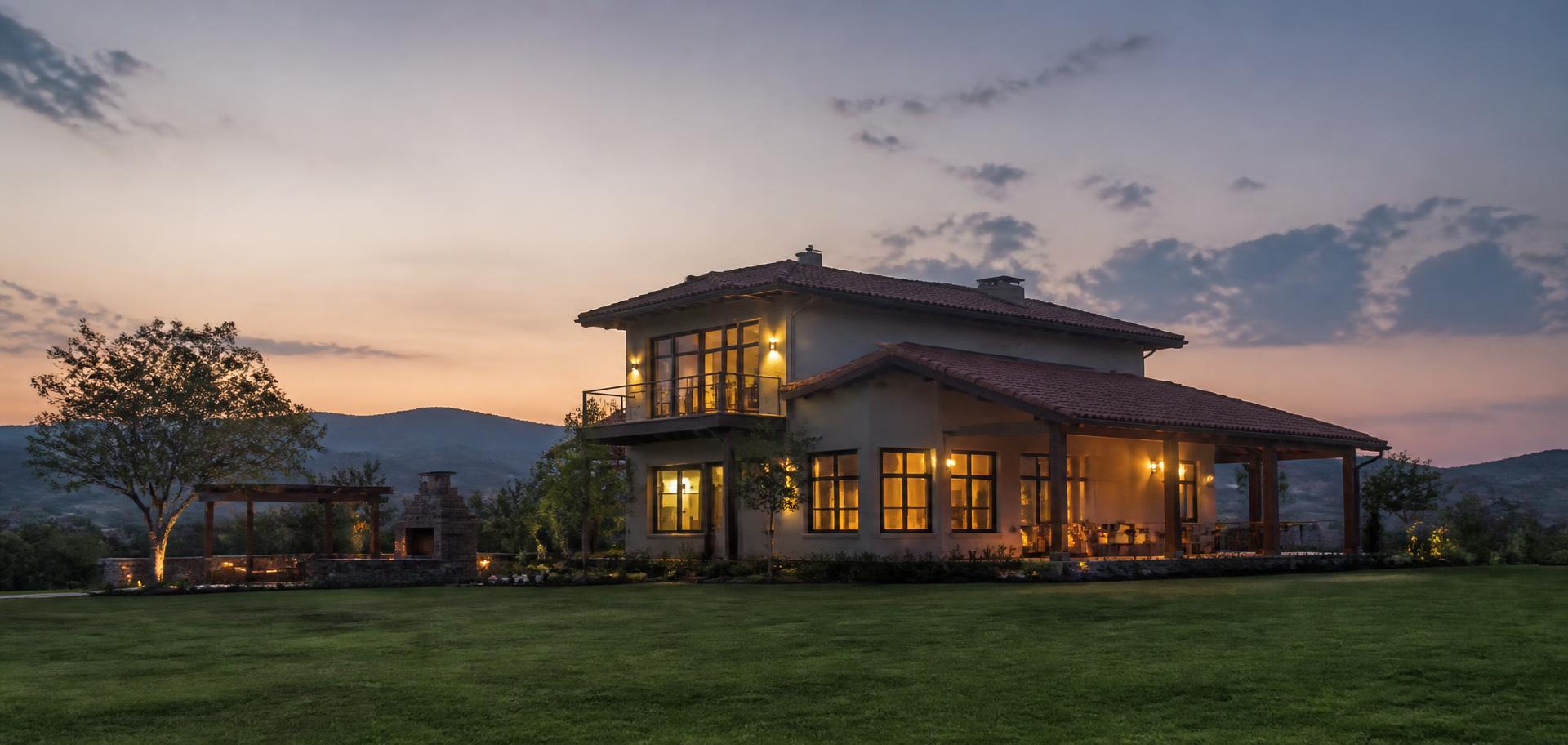 Farmhouse property near Pune at dusk