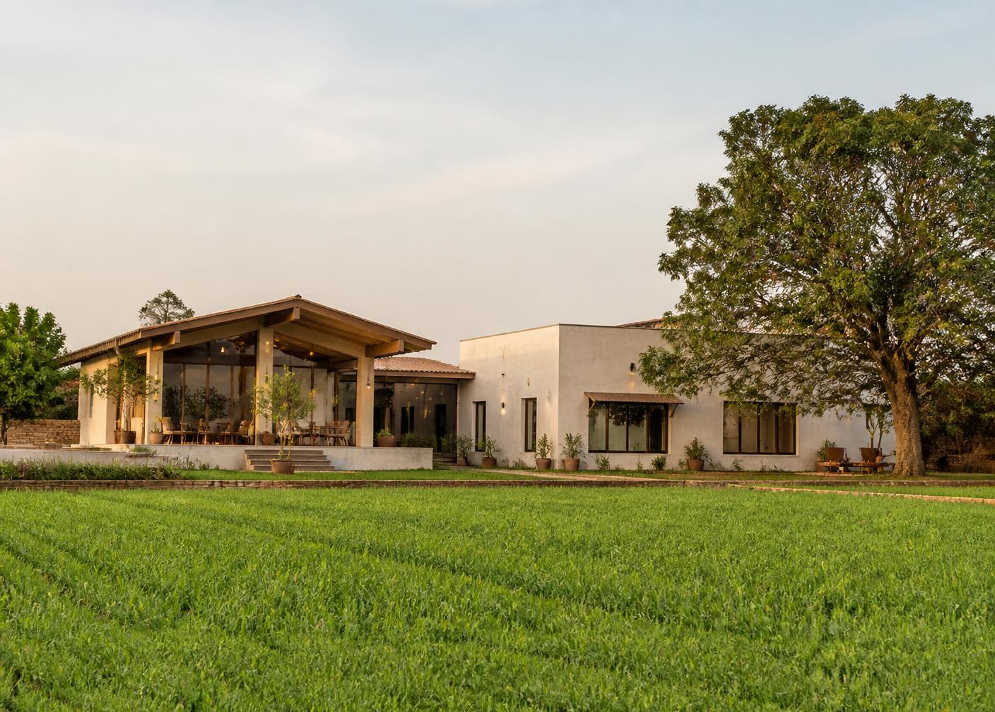 Premium farmhouse on open land in rural Maharashtra